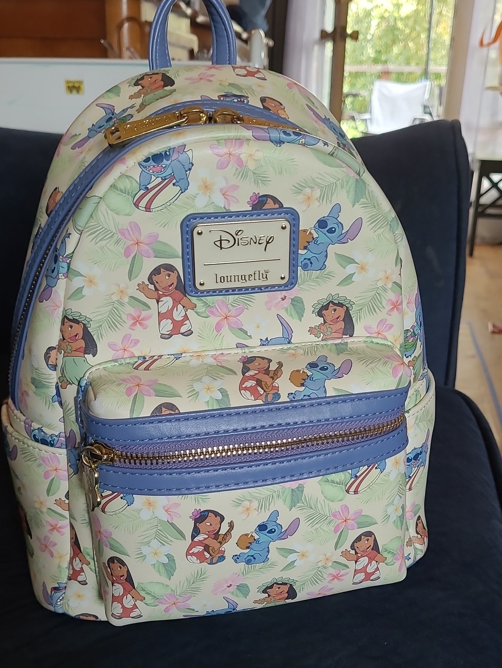 Loungefly Disney Lilo & Stitch Mini Backpack - Light Green & Blue Trim